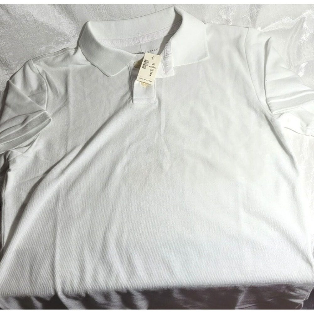 Aeropostale Men's Eco Uniform Short Sleeve Pique Polo - Style 5355 White - Small